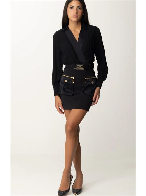 Minidress with crossed shirt and skirt with pockets ELISABETTA FRANCHI | AB65546E2.110